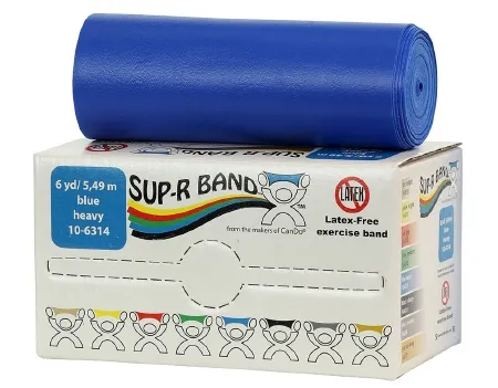 Fabrication Enterprises - 10-6314 - Sup-r Band Latex Free Exercise Band - 6 Yard Roll - Blue - Heavy