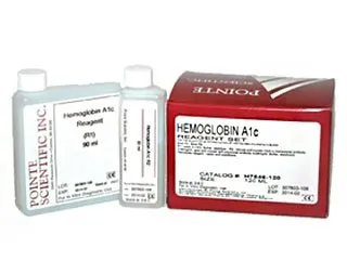 Pointe Scientific - H754640 - Reagent Kit Diabetes Management Hemoglobin A1c (HbA1c) For Hitachi 717 Analyzers R1: 1 X 30 mL  R2: 1 X 10 mL  Lyse Reagent 1 X 125 mL
