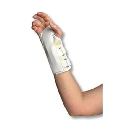 Scott Specialties - 3957 WHI XLR - Cock-up Wrist Brace Canvas / Flannel / Metal Right Hand White X-large