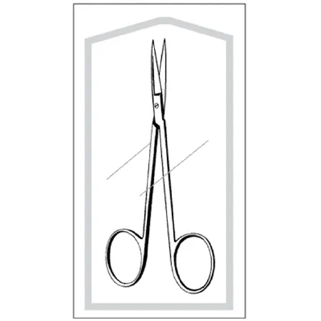 Sklar - Econo - From: 96-2505 To: 96-2650 -  Iris Scissors  4 1/2 Inch Length Floor Grade Stainless Steel Sterile Finger Ring Handle Straight Sharp Tip / Sharp Tip