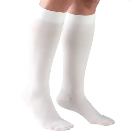 Truform - 8865-WH-M - Compression Stocking Truform Knee High Medium White Closed Toe