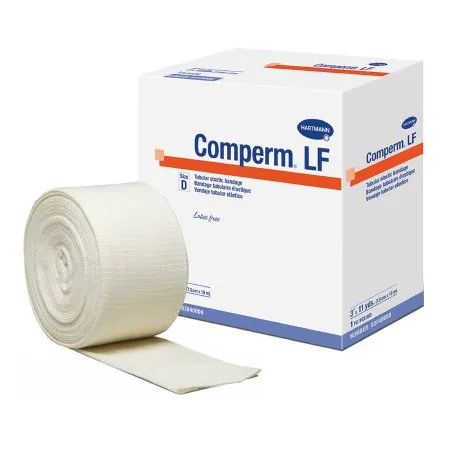 Hartmann - Comperm LF - 83040000 - Elastic Tubular Support Bandage Comperm LF 3 Inch X 11 Yard Pull On Natural NonSterile Size D Standard Compression