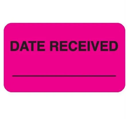 Market Lab - 8035 - Pre-Printed / Write On Label Advisory Label Pink Paper DATE RECEIVED ____________ Black Quality Control Label 1 X 3-3/4 Inch
