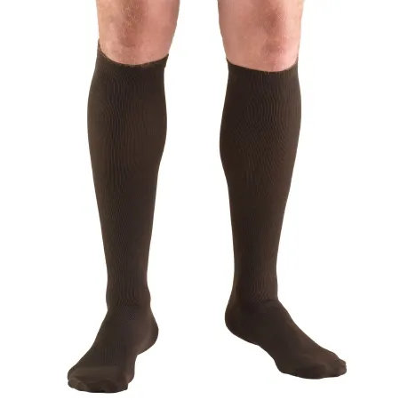 Truform - 1943-BN-L - Compression Socks Truform Knee High Large Brown Closed Toe