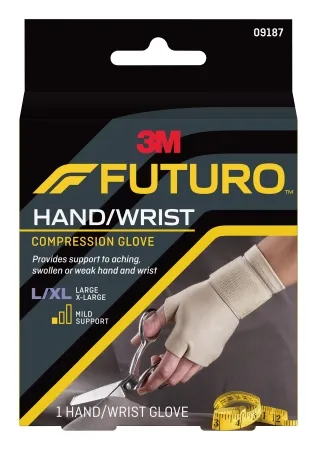 3M - Futuro - 09187EN - Support Gloves Futuro Fingerless Large / X-Large Over-the-Wrist Length Ambidextrous Nylon / Spandex