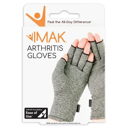 Brownmed - IMAK Compression - A20174 -  Arthritis Glove  Open Finger X Large Over the Wrist Length Hand Specific Pair Cotton / Lycra