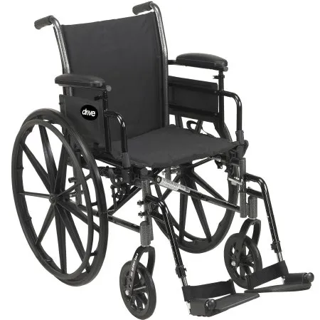 Patterson medical - drive Cruiser III - 081502459 - Lightweight Wheelchair drive Cruiser III Dual Axle Desk Length Arm Black Upholstery 20 Inch Seat Width Adult 350 lbs. Weight Capacity