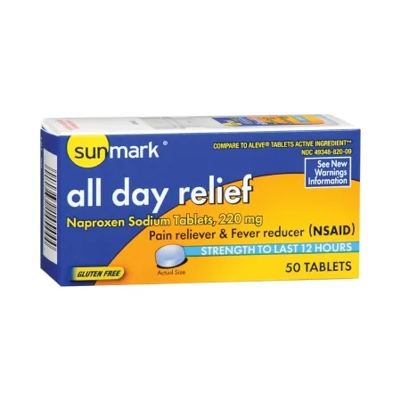 Sunmark - 2110922 - Pain Relief sunmark 220 mg Strength Naproxen Sodium Tablet 50 per Bottle