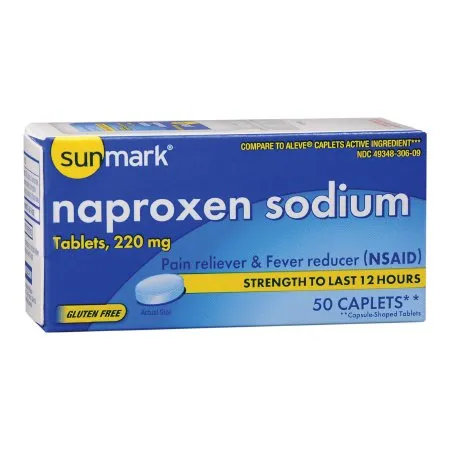 McKesson - sunmark - 49348030609 - Pain Relief sunmark 220 mg Strength Naproxen Sodium Tablet 50 per Bottle