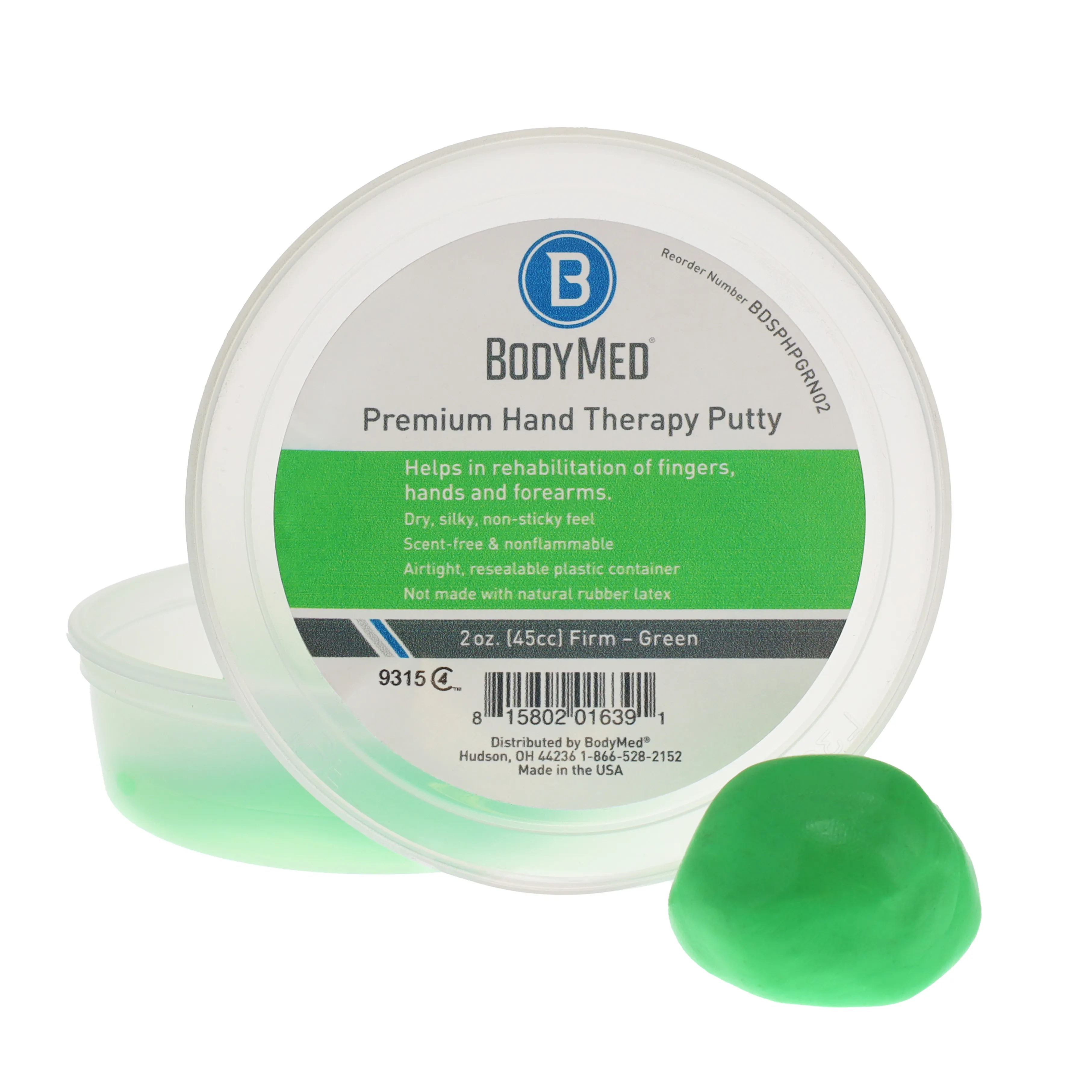 Bodymed - BDSPHPGRN02 - Premium Hand Therapy Putty - Firm
