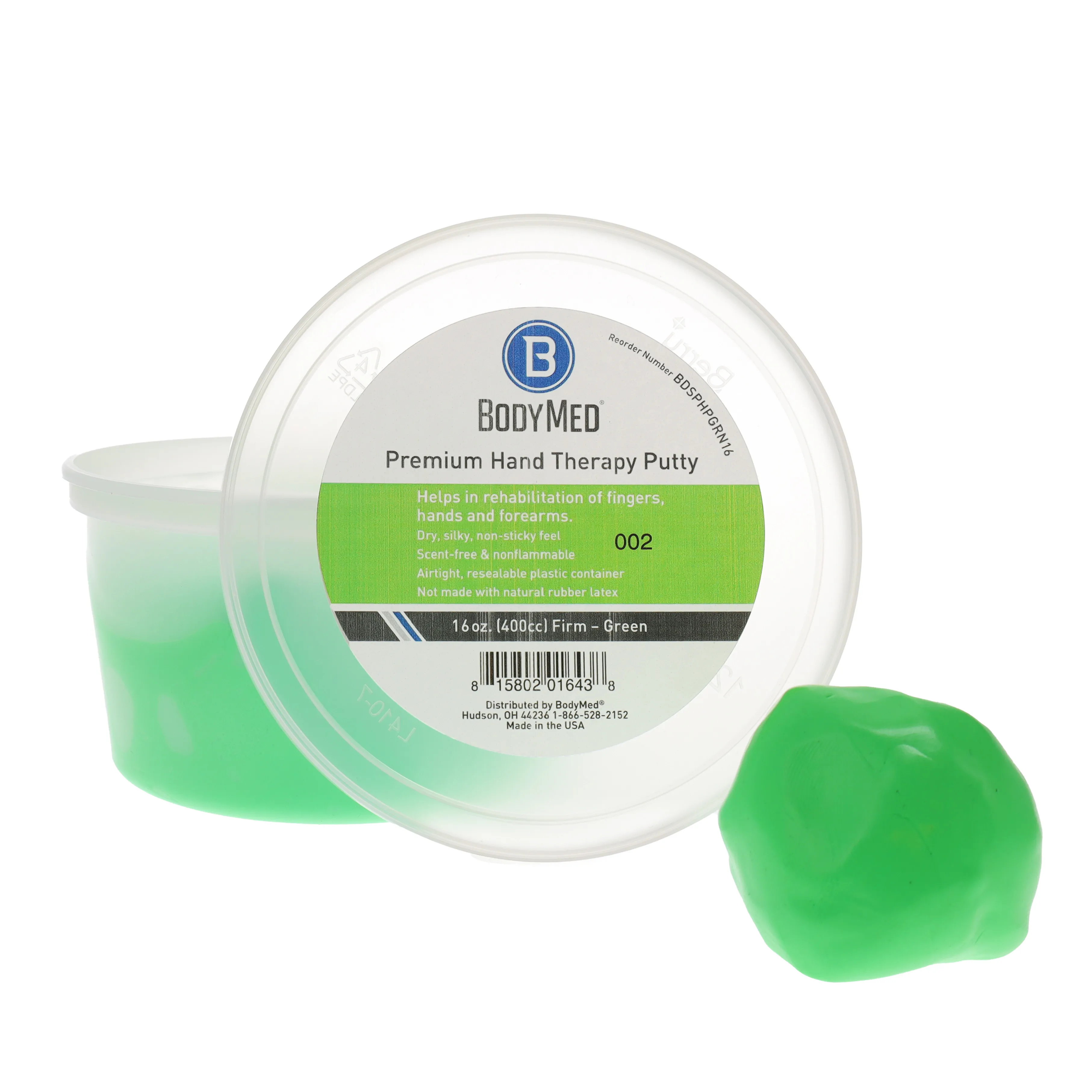 Bodymed - BDSPHPGRN16 - Premium Hand Therapy Putty - Firm