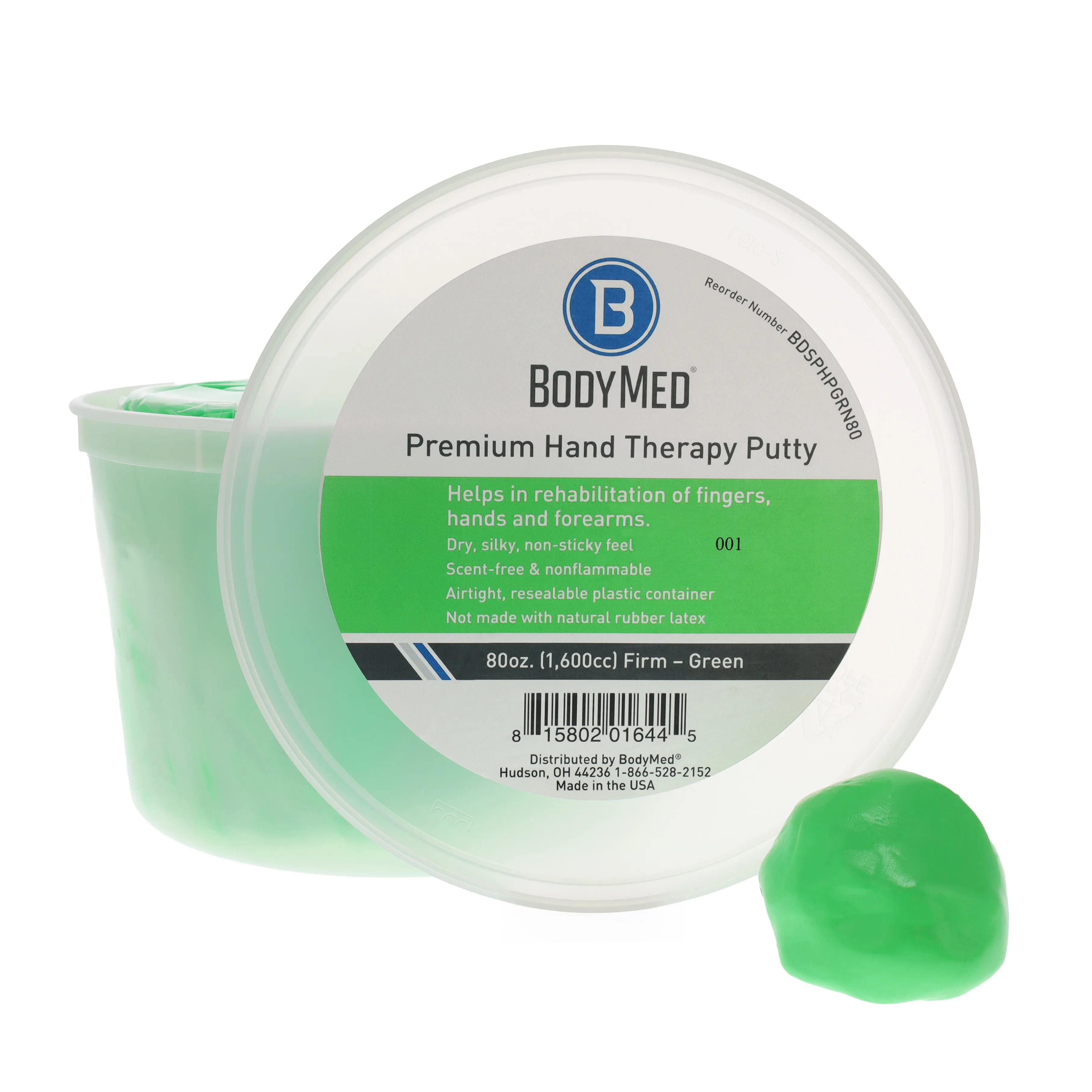 Bodymed - BDSPHPGRN80 - Premium Hand Therapy Putty - Firm