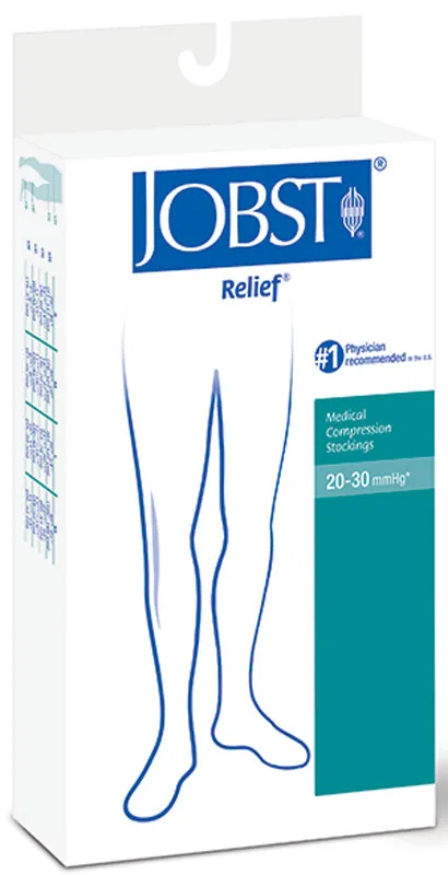 Bsn Jobst - 114210 - Compression Stocking Thigh Relief 20-30mmhg Closed Toe Silicone Band Large Beige 1-Pr