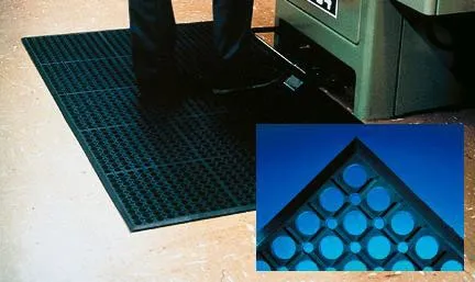 Fisher Scientific - WorkRite - 17986121 - Anti-fatigue Floor Mat Workrite 3 X 5 Foot Black Rubber