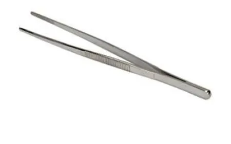 Mabis Healthcare - Precision - 25-736-000 - Dressing Forceps Precision 5-1/2 Inch Length Stainless Steel NonLocking Thumb Handle Straight Serrated Tips