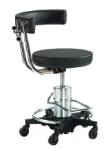 Reliance Medical Products - 500 Series - 055611 - Exam Stool 500 Series Backrest Hydraulic Height Adjustment 5 Casters Black