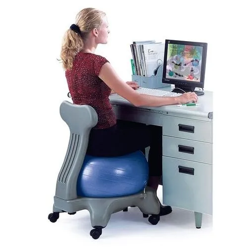 American 3B Scientific - W54675 - CanDo plastic mobile ball chair with back without arms, adult, ball