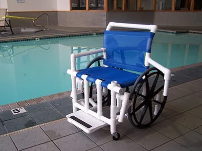 Fabrication Enterprises From: 66-0008 To: 66-0009 - Pool Access Chair. Mesh Seat. 425 Lb Capacity Beach 4 Wheels. 300