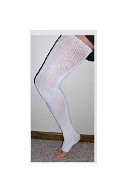 Compression Dynamics - EdemaWear - From: B120L01 To: B960001 -  Compression Stocking  Thigh High Large White Open Toe