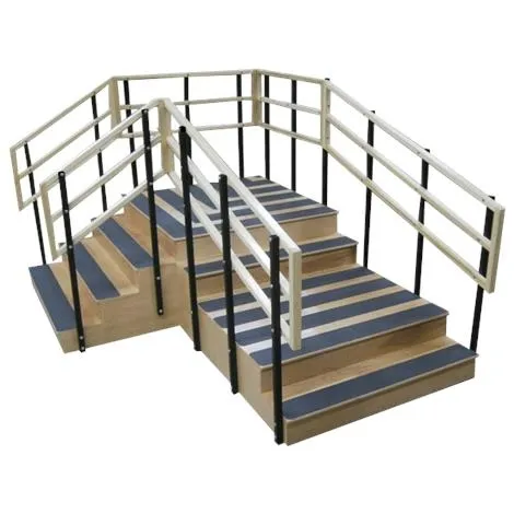 Bailey Manufacturing - 4535 - Bariatric Training Stairs, Right Angle, Wide, Two Platforms, 1000 LB Cap