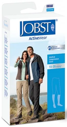 BSN Jobst - 110480 - Compression Sock, Knee High, 15-20 mmHG, Closed Toe, Cool White, Medium