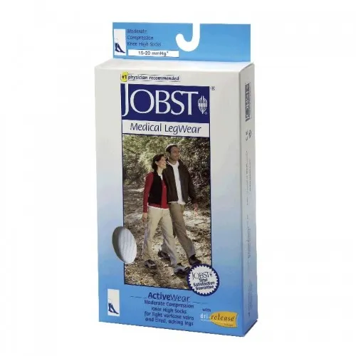 BSN Jobst - 110481 - Compression Sock, Knee High, 15-20 mmHG, Closed Toe, Cool White, Large