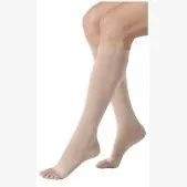 BSN Jobst - 114757 - Relief Knee-High Extra Firm Compression Stockings with Silicone Band, Open Toe,Full Calf