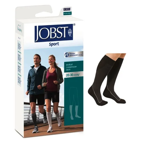 BSN Jobst - 7529041 - Sport Sock JOBST? 20-30mmhg Knee High Medium Cool Black-Black Closed Toe 1-pr