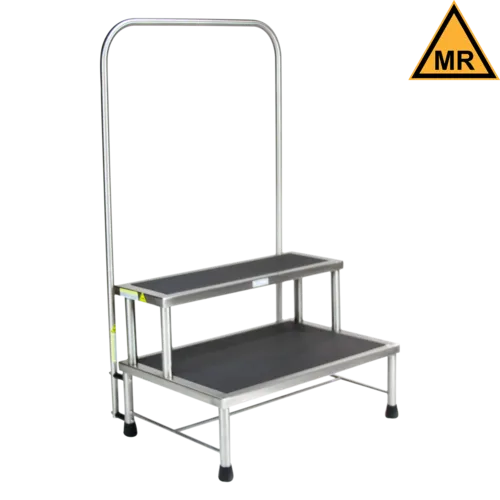 Blickman - From: 1017763000 To: 1017763100 - Donnelly Foot Stool, 24"W x 16"H x 16"D, Handrail, MRI Safe (DROP SHIP ONLY)
