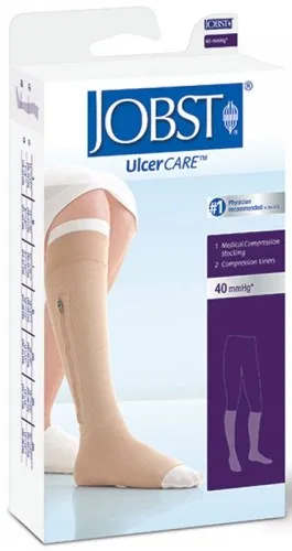 BSN Jobst - UlcerCARE - 114520 - Ulcercare Right Side Zipper w/2 Liners,30 40mmHg Open,Small