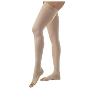 BSN Jobst - 114818 - Compression Stockings, Thigh High, Silicone Band, Small, Beige, Open Toe