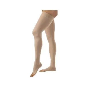 BSN Jobst - 114821 - Compression Stockings, Thigh High, Silicone Band, X-Large, Beige, Open Toe