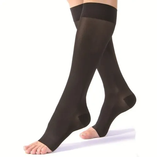 BSN Jobst - 119786 - Compression Stocking, Knee High, 20-30 mmHG, Open Toe, Petite, Classic Black, Large