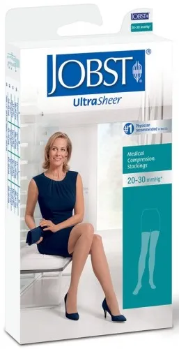 BSN Jobst - 122246 - Compression Stocking, Thigh High, 20-30 mmHG, Closed Toe, Lace, Natural, Small