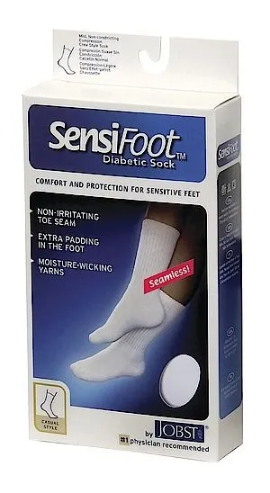 BSN Jobst - From: 110831 To: 110879  Diabetic Sock, Knee High, Closed Toe, White, Small