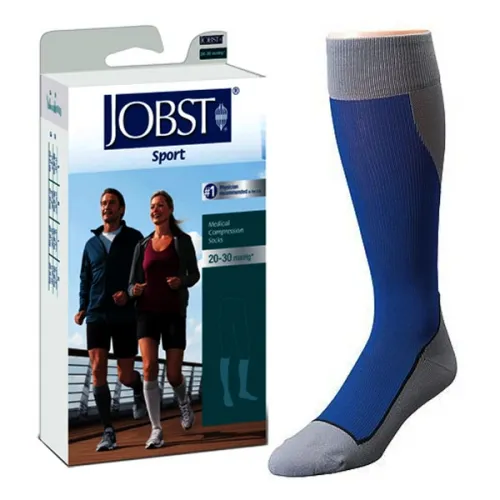 BSN Jobst - 7529051 - Sport Sock JOBST? 20-30mmhg Knee High Medium Royal Blue-Grey Closed Toe 1-pr