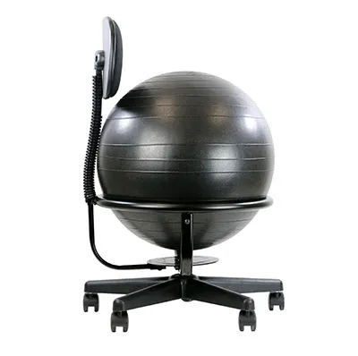 Fabrication Enterprises - 30-1790 - Cando Ball Chair - Metal - Mobile - With Back - No Arms - With 22" Black Ball