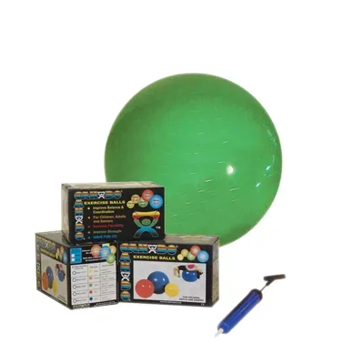 Fabrication Enterprises - 71-0190 - Cando Inflatable Exercise Ball - Economy Set Pump Retail Box