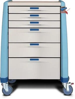 Capsa Healthcare - AM10MC-LCR-K-DR131 - Standard Cart, Light Creme/ , Keyless Lock, (1) Drawer and (3) Drawers and (1) Drawer (DROP SHIP ONLY)