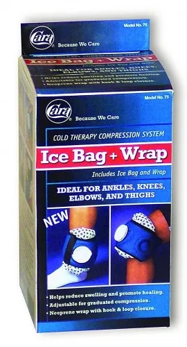 Life Wear Technologies - Cara Incorporated - 75 - Cold Therapy Compression Wrap with Ice Bag, Neoprene, Latex-Free, Hook & Loop Closure