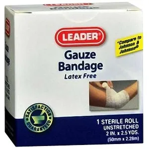 Cardinal Health - Pharma - 2256873 - Leader Gauze Bandage, 2" x 2-1/2 yds., Latex-free