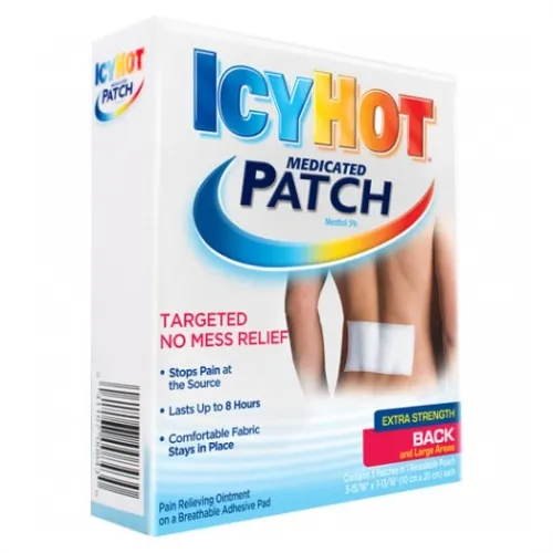 Cardinal Health - Pharma - 3485984 - Icy Hot topical analgesic patch, extra strength, back and large areas.