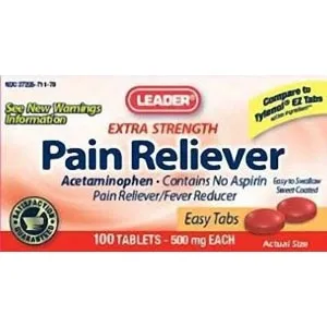 Cardinal Health - 4527750 - Leader Extra-Strength Pain Relief Easy Tabs, 500 mg (100 Count)