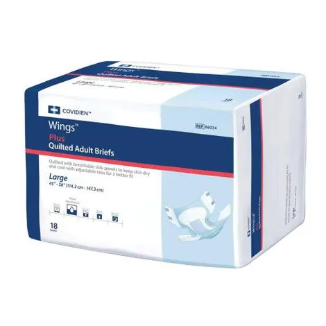 Cardinal Health - Wings - 66032A - Cardinal  Unisex Adult Incontinence Brief  Small Disposable Heavy Absorbency