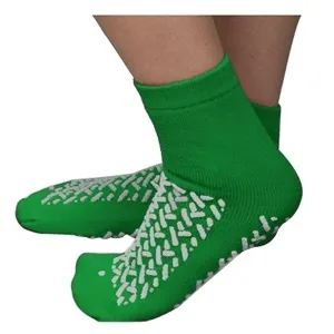 Cardinal Health - 68123-GRN - Med Double Tread Patient Safety Footwear with Terrycloth Exterior, 2X Large, Green