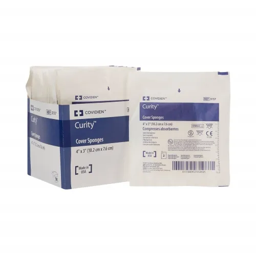 Cardinal Health - Curity - 3157 - Cardinal  Nonwoven Sponge  3 X 4 Inch 2 per Pack Sterile 4 Ply Rectangle