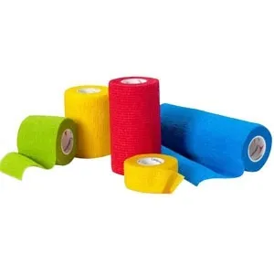 Cardinal Health - Med - CAH45LFCP - Cardinal Health Self-Adherent Bandage, 4" x 5 yds, Assorted Color Pack (three rolls each of blue, green, red and yellow bandages), Non-Sterile, Latex-Free.