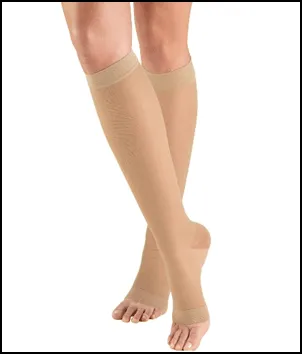 Carolon - 0201104 - Health Support SheerStockings(20-30mmHg), Regular, Open Toe, Style: BelowKnee