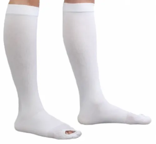 Carolon - 512-1 - Health Support Anti - Embolism Stockings with Inspection Toe(Anti-Embolism Stockings 18 Mmhg) Long,Style: Below Knee Inspection Toe