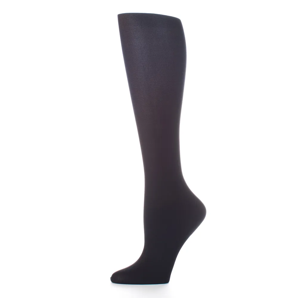 Celeste Stein Designs Inc - CMPS-3-BLK-SOLID - Womens 20-30 mmHg Compression Sock-Black Solid